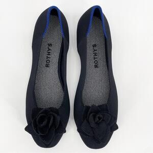 Rothys Black Petal Square Flower Flats 9